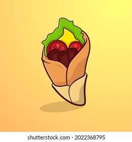 Vector de la ilustración de la caricatura de Kebab