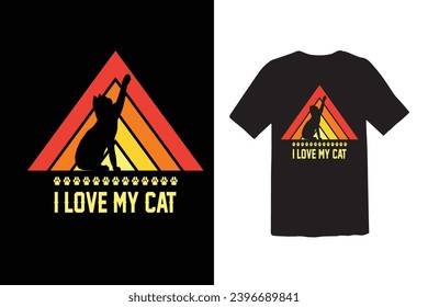 Vector keep calm and love cats vector t shirt design illustration pet custom drawing artwork
