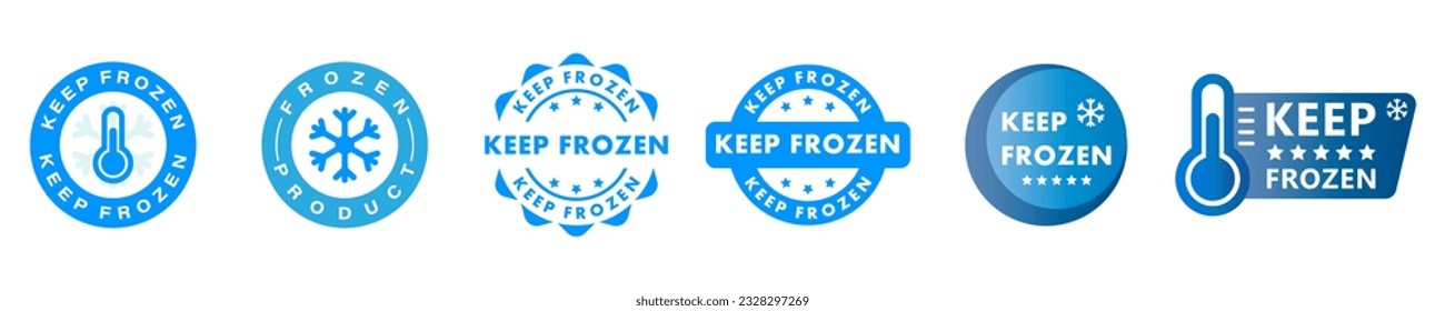 Vector Keep Frozen labels collection. Stickers for frozen product.