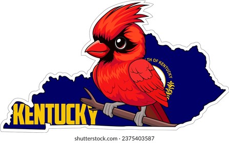 Vector Kentucky sticker con cardenal norte	