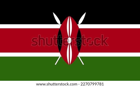 Vector KENYA flag, official colours, illustration. EPS10. vector background of KENYA flag, 
KENYA Flag in circle