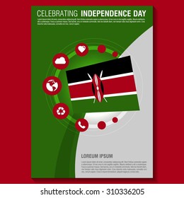 Vector Kenya Independence Day Flyer template. Creative Brochure Title Page. National Day Leaflet design element. vector illustration