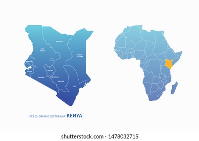 vector kenya map of africa