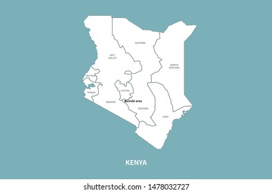 vector kenya map of africa