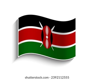 Vector Kenya waving Flag Icon