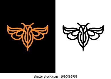 Vector Kestrel bird with line art. Abstract emblem, design concept, logo, logotype element for template