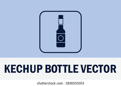Vector of ketchup bottle isolated on pastel color background. For designer.
