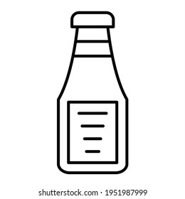  Vector Ketchup Bottle Outline Icon Design
