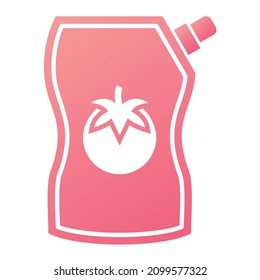 Vector Ketchup Glyph Gradient Icon Design
