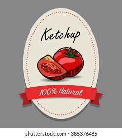 Vector Ketchup Label