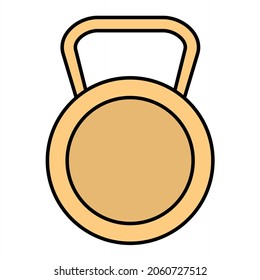 Vector Kettle Bell Filled Outline Icon Design
