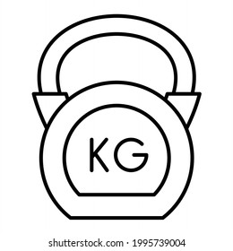 Vector Kettle Bell Outline Icon Design
