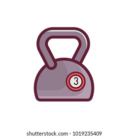 Vector kettlebell icon. Outline gym weight isolated on white background.
