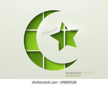 Vector ketupat element design. ramadan kareem background. Eps10