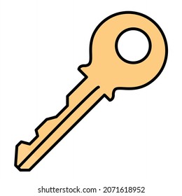 Diseño de iconos de contorno rellenado con clave de vector
