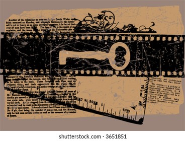 vector key and film strip