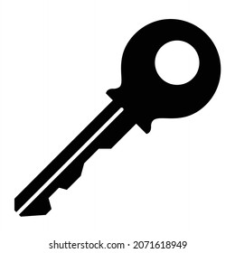 Vector Key Glyph Icon Design
