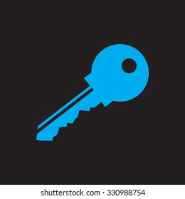 Vector Key Icon, black icon.