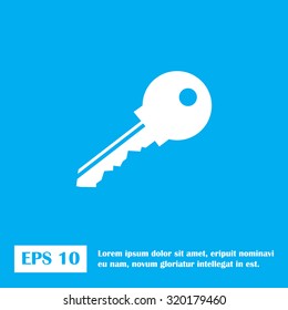 Vector Key Icon, blue icon.
