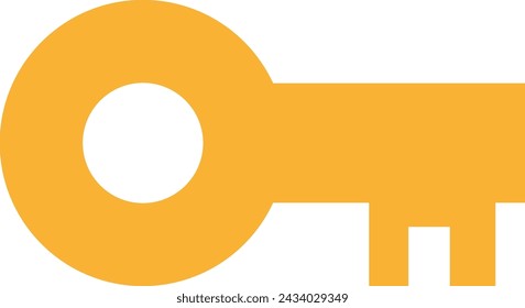 VECTOR KEY ICON. FLAT COLOR YELLOW. EPS 10
