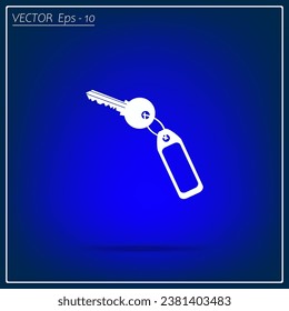 Vector Key Icon. Key flat illustration.