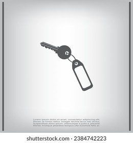 Vector Key Icon. Key flat illustration.