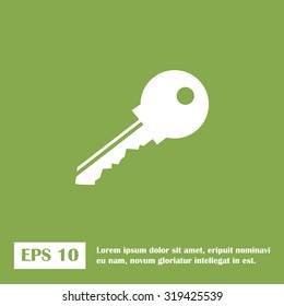Vector Key Icon, green icon.