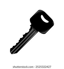Vector key icon isolated on white background. Key icon. Lock or unlock sign. Padlock. Lock symbol. Unblock. Password icon. Access sign. Private access. Logo template. Safety symbol. Door key.