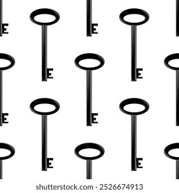 Vector key icon isolated on white background. Key icon. Lock or unlock sign. Padlock. Lock symbol. Unblock. Password icon. Access sign. Private access. Logo template. Safety symbol. Door key.