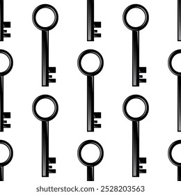 Vector key icon isolated on white background. Key icon. Lock or unlock sign. Padlock. Lock symbol. Unblock. Password icon. Access sign. Private access. Logo template. Safety symbol. Door key.
