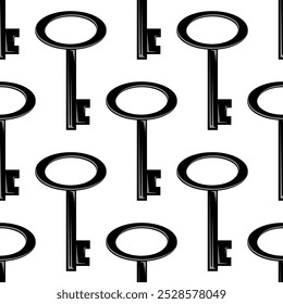 Vector key icon isolated on white background. Key icon. Lock or unlock sign. Padlock. Lock symbol. Unblock. Password icon. Access sign. Private access. Logo template. Safety symbol. Door key.