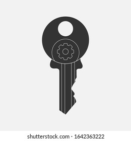 Vector Key icon on white background