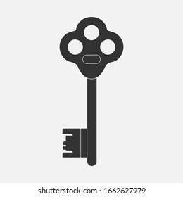 Icono de la clave del vector sobre fondo blanco