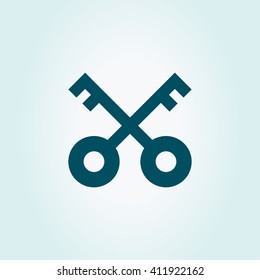 Vector Key Icon. Retro Sign. Vintage Symbol.