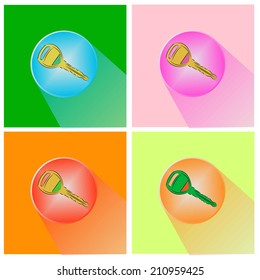 vector key icon set