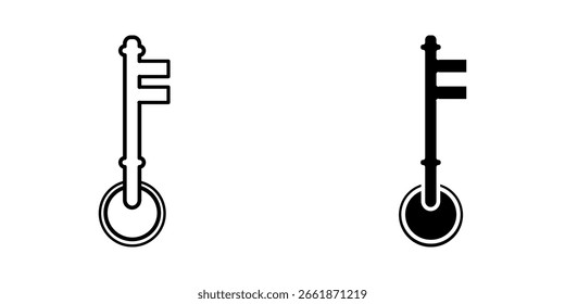  Icono de la llave del Vector sobre fondo blanco