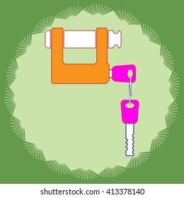 vector with a key lock icon