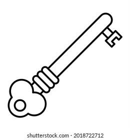  Diseño de iconos de contorno de clave de vector
