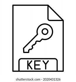 Vector KEY Outline Icon Design

