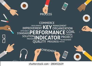 vector key performance indicator concept,template