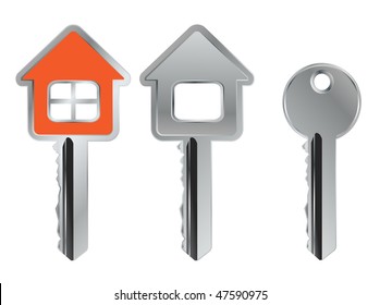 Vector Key Set With House Shape