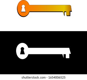 vector key shape in yellow