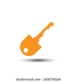 Vector key solid icon, 64x64 pixel perfect icon, editable icon, small shadow on white background