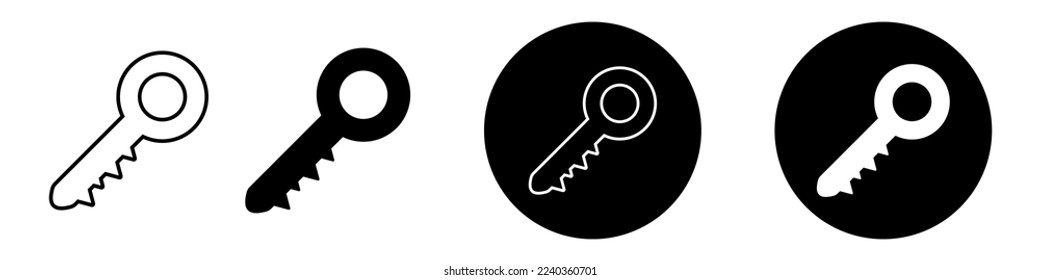 Vector key for web and app design. Padlock, lock. Secure door button.