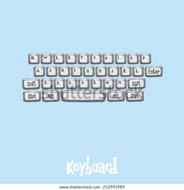 Vector Keyboard Stock Vector (Royalty Free) 252995989