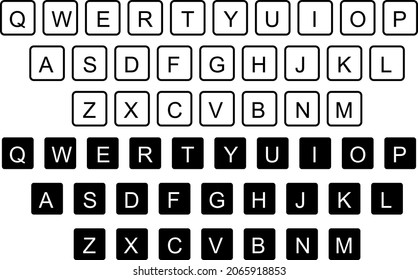 teclado vectorial con estilo negro y blanco