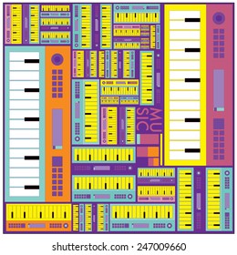 vector keyboard compilation pattern background