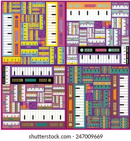 vector keyboard compilation pattern background