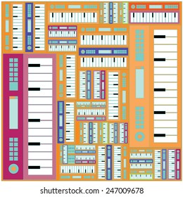 vector keyboard compilation pattern background