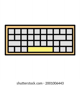 Diseño de iconos de contorno de teclado relleno de vectores

